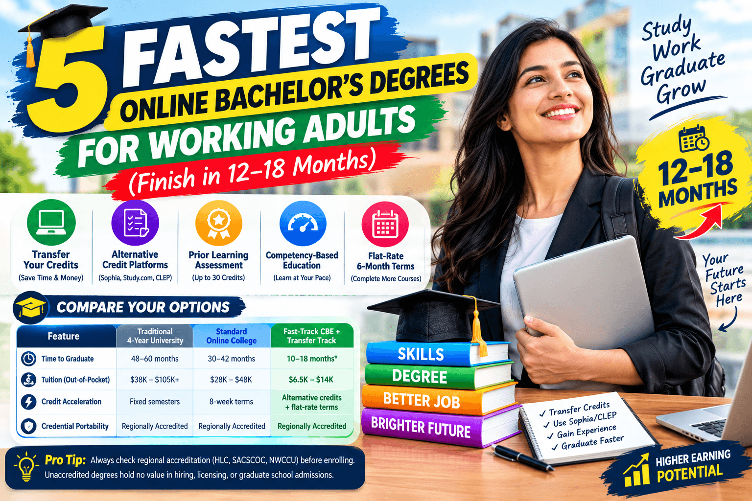 5 fastest online bachelor's degrees for working adults